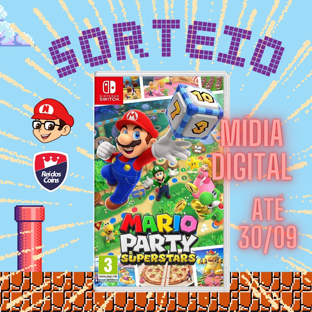 Sorteio Mario Party Superstars 🇧🇷
Para participar: siga os perfis ⤵️
<a href="/nerdnintendista/">Nerd Nintendista 👾🚩</a> e <a href="/ReidosCoins/">Rei dos Coins - Gift Cards</a> 
Marque um amigo(a), curta e compartilhe 🍀🔄❤️

O sorteio vai ser no dia 30/09 👾🍄