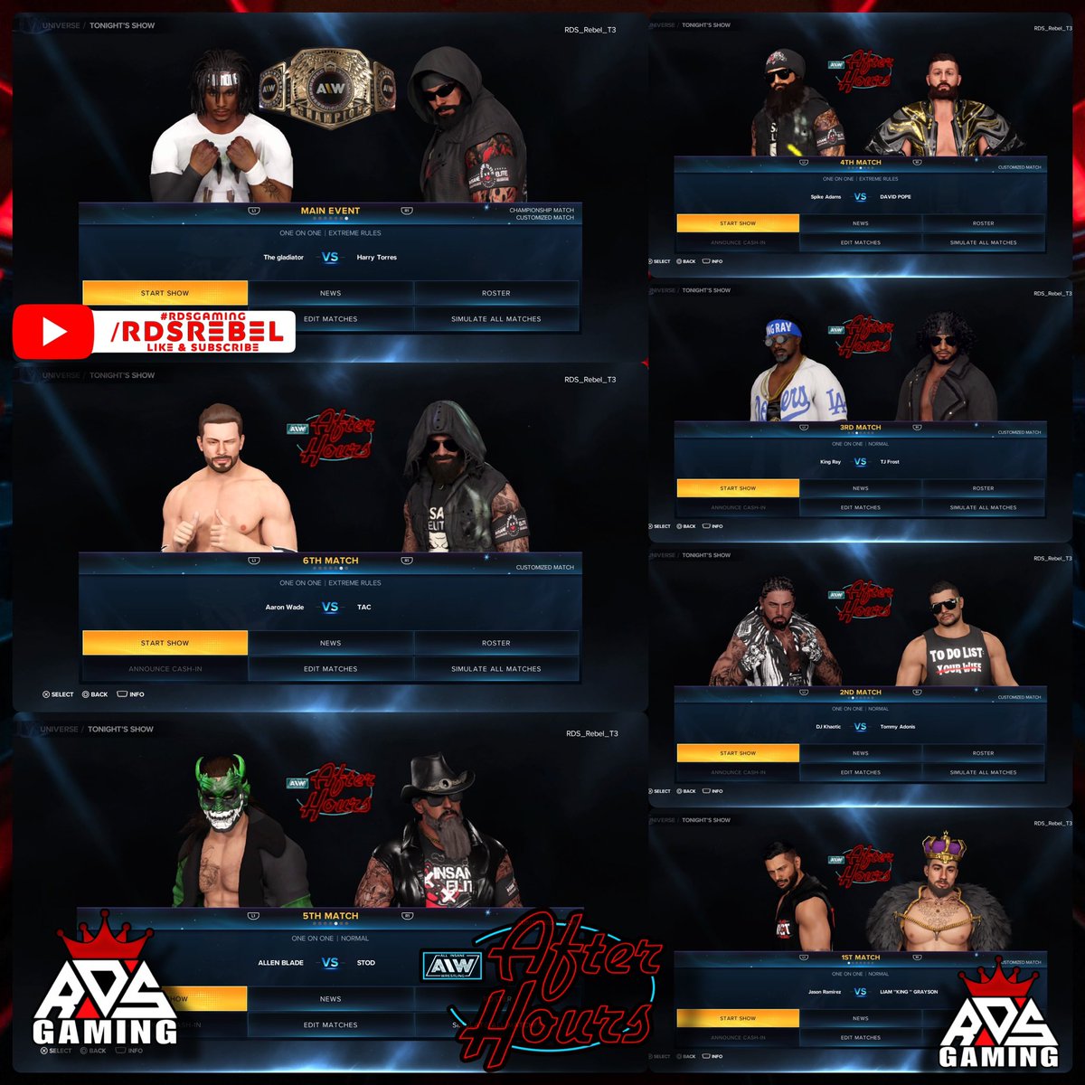 We are live for Episode 28 of AIW After Hours with a big main event for you! Come hang out with the RDSWORLD! #RDSGAMING #RDSWORLD #WWE2K23 

youtube.com/live/FQd7b5aTT…