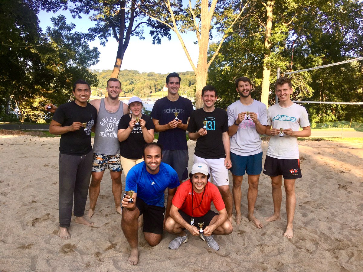 It took five games, but the students took back the trophy from the postdocs in the annual faculty/postdoc/student volleyball tournament yesterday. Congratulations!