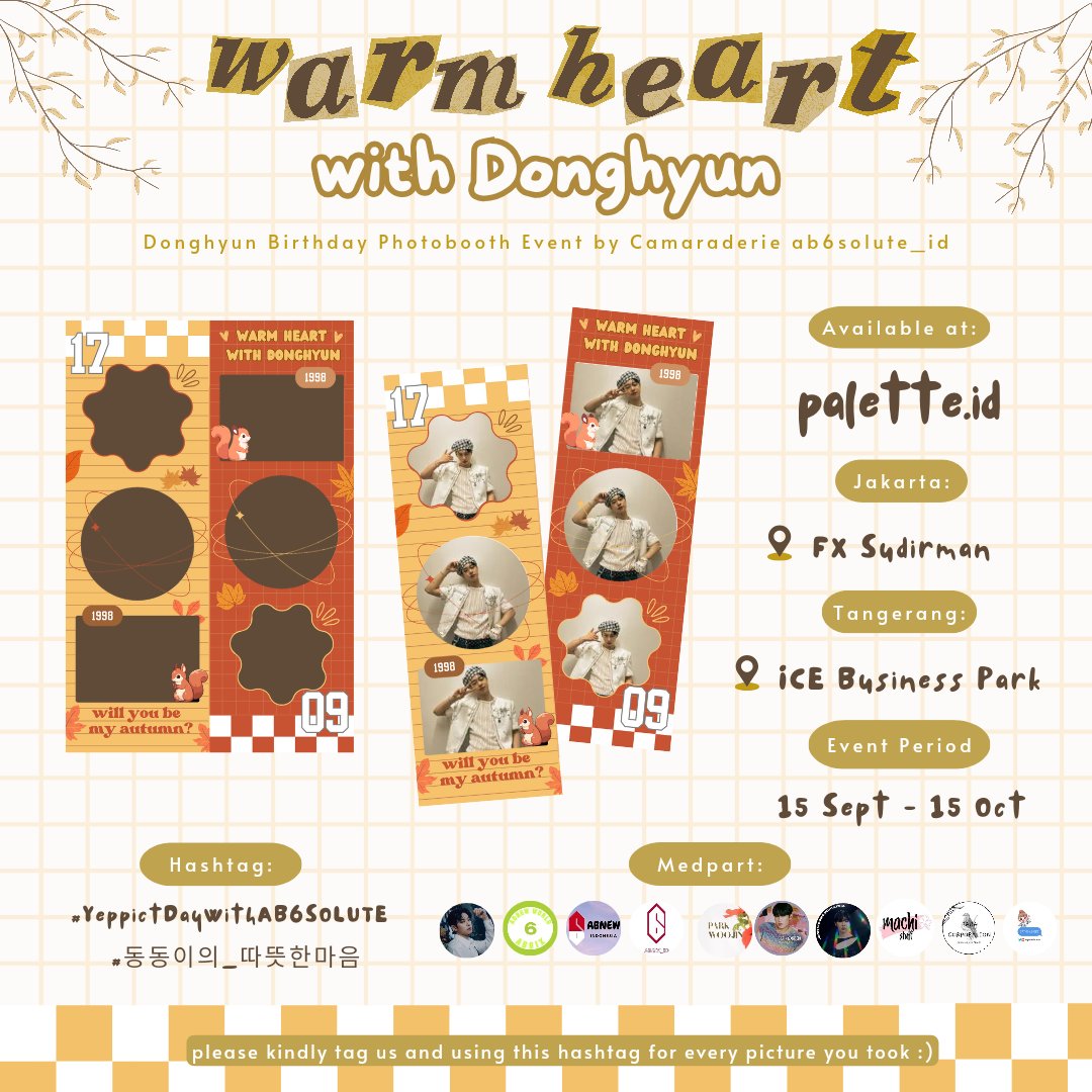 palette__id's tweet photo. "CAMARADERIE AB6IX"
for #김동현
— Warm Heart with Donghyun
PHOTOBOOTH EVENT by @ab6solute_id

🗓️15 Sept 23 - 15 Oct 23
📍ICE BSD Branch
📍FX Sudirman, Jakarta

💰IDR 29k for 1 frame (get 2 strips)

#paletteidbsd #paletteidjkt https://t.co/cxCNXwMNMA