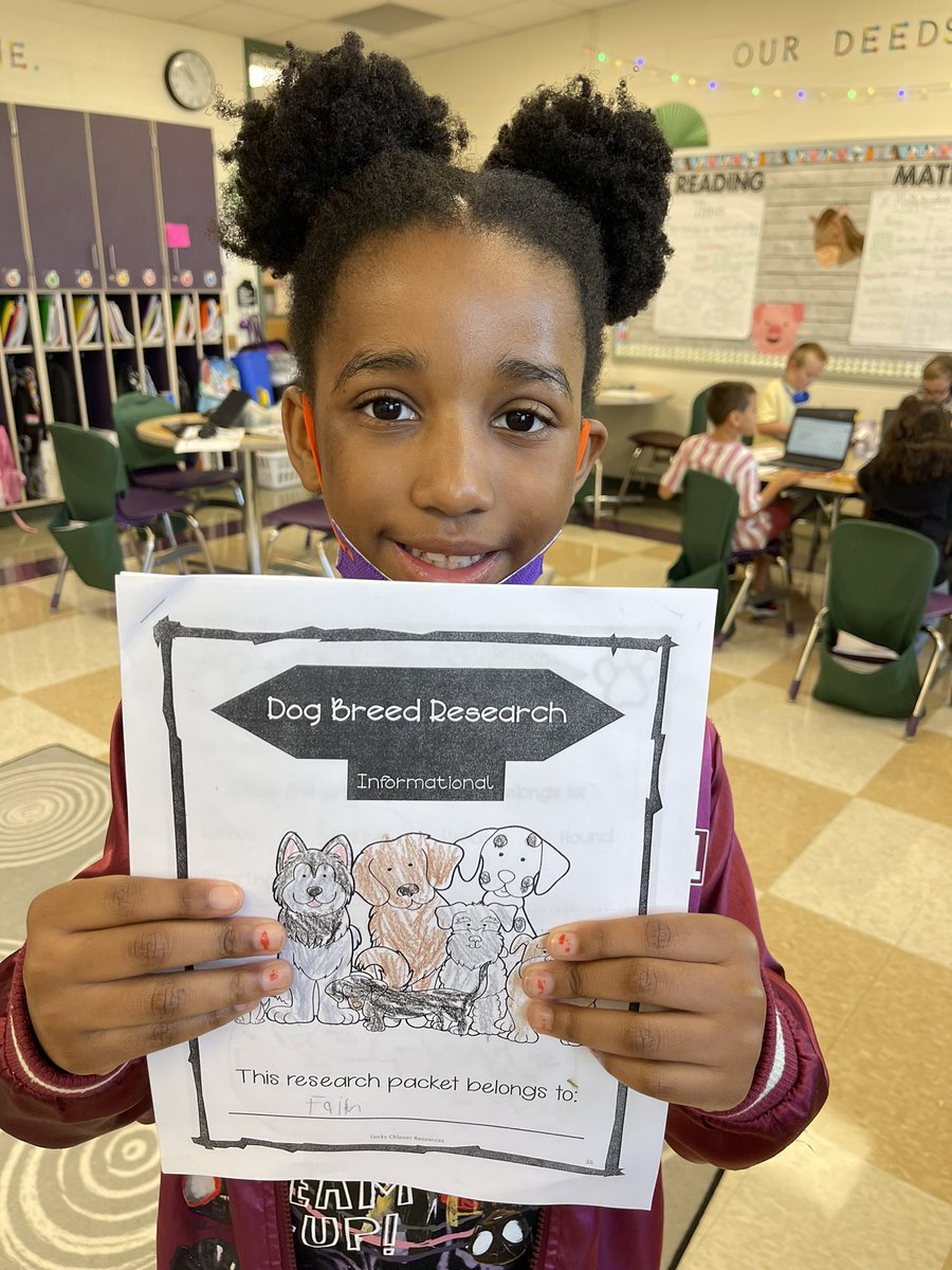 Surprise and Delight in Third Grade! Today was Dog Day! We researched breeds, had dog themed snacks, and read all about dogs! #MiddieRising #MayfieldStrong