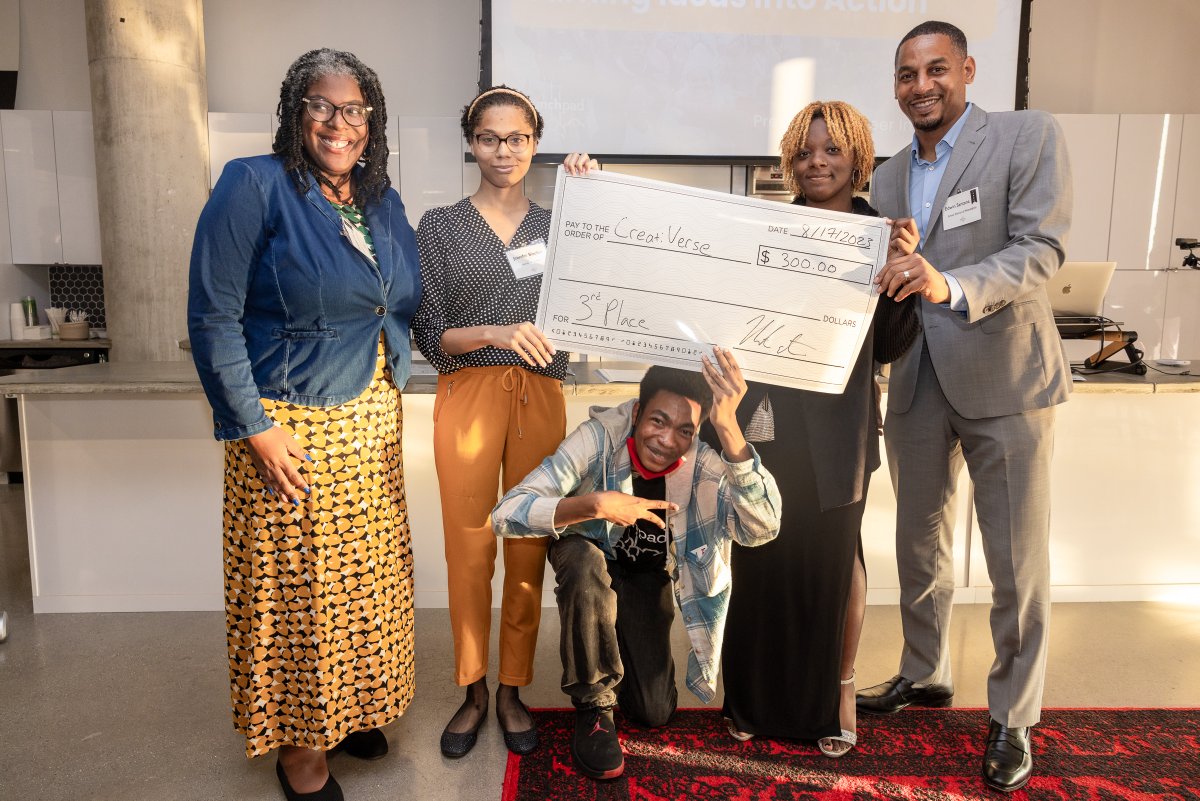 Meet the CreatiVerse - the 3rd place winner at Ignite! The team will be creating a search engine that will help artists with little to no following gain exposure and connect with other artists who have shared interests or styles. #youthdevelopment #careerconnected #phillytech