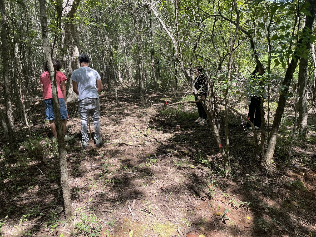 Just a little outdoor ecology lab on a Friday…you know how we do @SpartanburgHS . Trying to make biology relevant and fun!