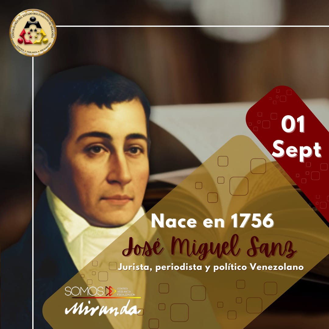 CEBMiranda's tweet image. #1Sep #EfeméridesCEBM 𝐍𝐚𝐜𝐞 𝐉𝐨𝐬𝐞́ 𝐌𝐢𝐠𝐮𝐞𝐥 𝐒𝐚𝐧𝐳 Jurista, político, ideólogo de la Independencia y periodista, considerado una de las figuras más influyentes en los inicios del proceso de la independencia de Venezuela#efemérides
#somoscontrol #cebm