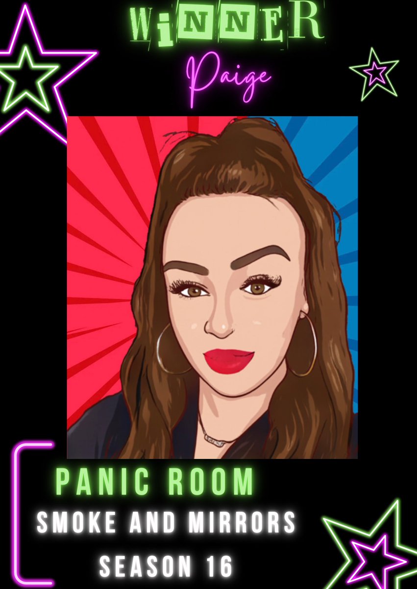 PanicRoom12's tweet photo. Congratulations to our season 16 winner, @Paigegraxx! She outlasted a cast of 33 to become the Smoke and Mirrors champion https://t.co/1VyYMENSwc