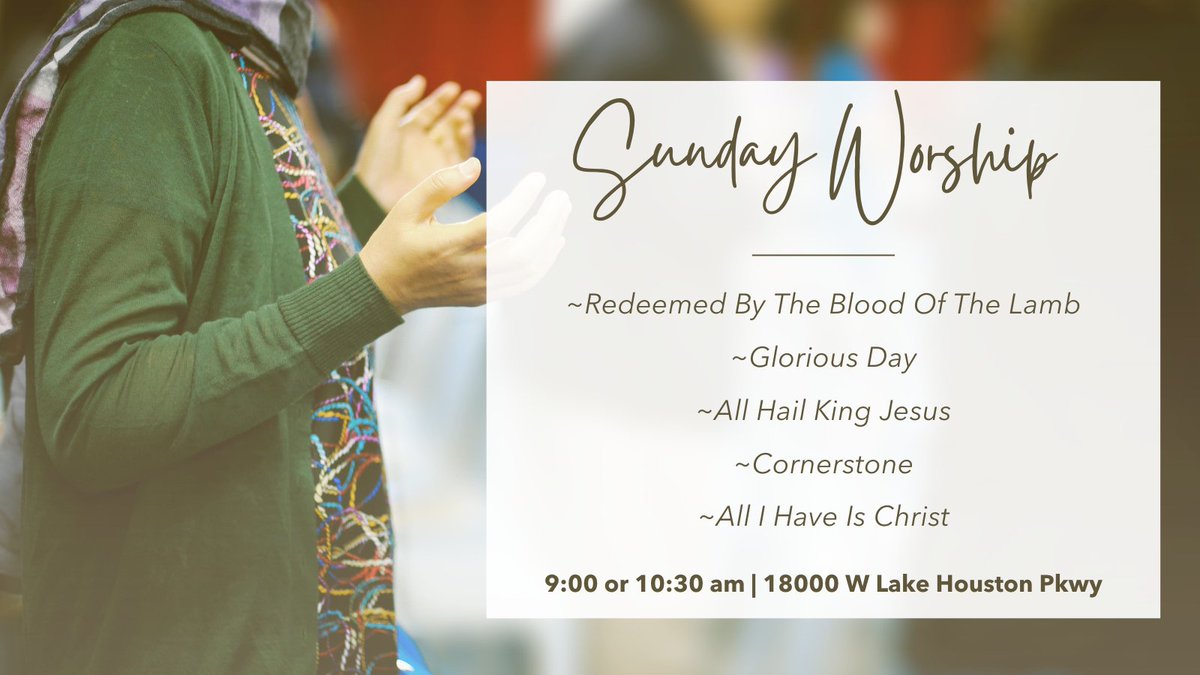 Sunday's going to be great day! Listen to this week's songs now, and come ready to worship the God who is worthy of every praise! 

🎧 spoti.fi/47ZXJMo