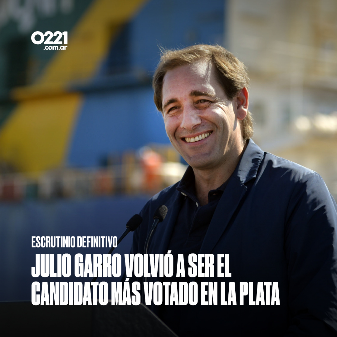 #PASO2023 🗳 El conteo final de las elecciones confirmó que #JulioGarro fue el postulante con más votos en #LaPlata 📍