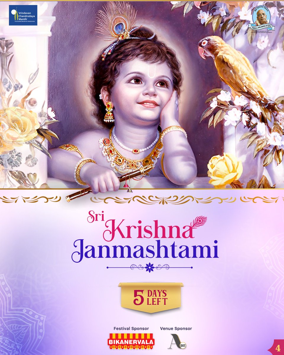 VCMVrindavan's tweet photo. Sri Vamshivat Vihari Ji,
Sridham Vrindavan
.
.
.
5 Days left for Sri Krishna Janmashtami.
.
.
.
.
.
.
.
.
#VrindavanChandrodayaMandir #Vrindavan #TallestTemple #Janmashtami #Gemsofvrindavan #ExploreBraj #vamshivat #rasalila #gopinatha https://t.co/sonwTf67Ix