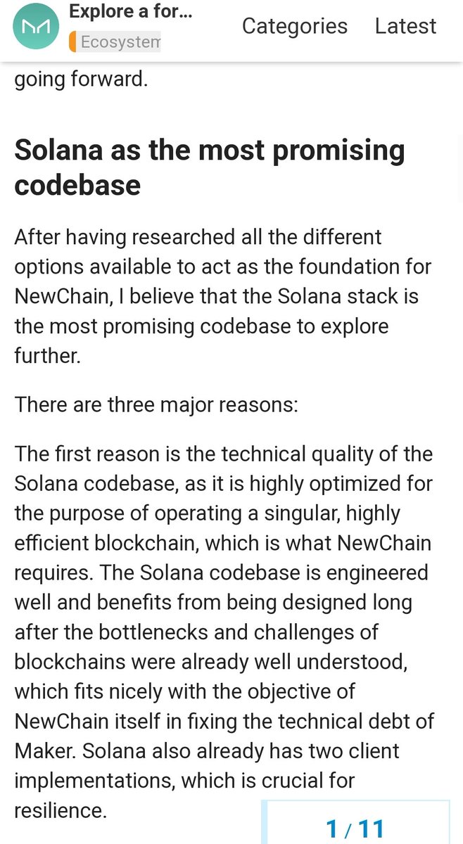 TheDeFinvestor's tweet photo. This is huge for #Solana.

The Cofounder of MakerDAO proposed building MakerDAO's chain using the Solana stack.

MakerDAO is the 2nd largest protocol by TVL in all DeFi! https://t.co/YXLVuvArnK