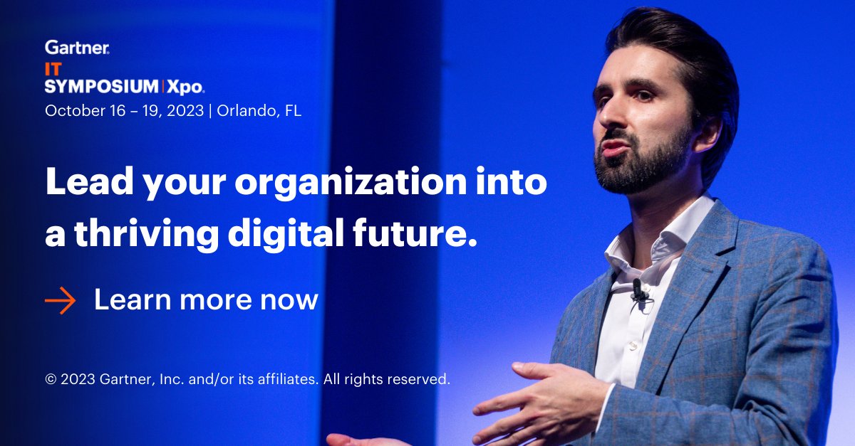 You’ve been exploring ways to expand and accelerate transformation, but may not know where to go next. Attend #GartnerSYM to discover the cutting-edge insights that enable you to lead your organization into a thriving digital future: gtnr.it/3qYhYtq #CIO #IT