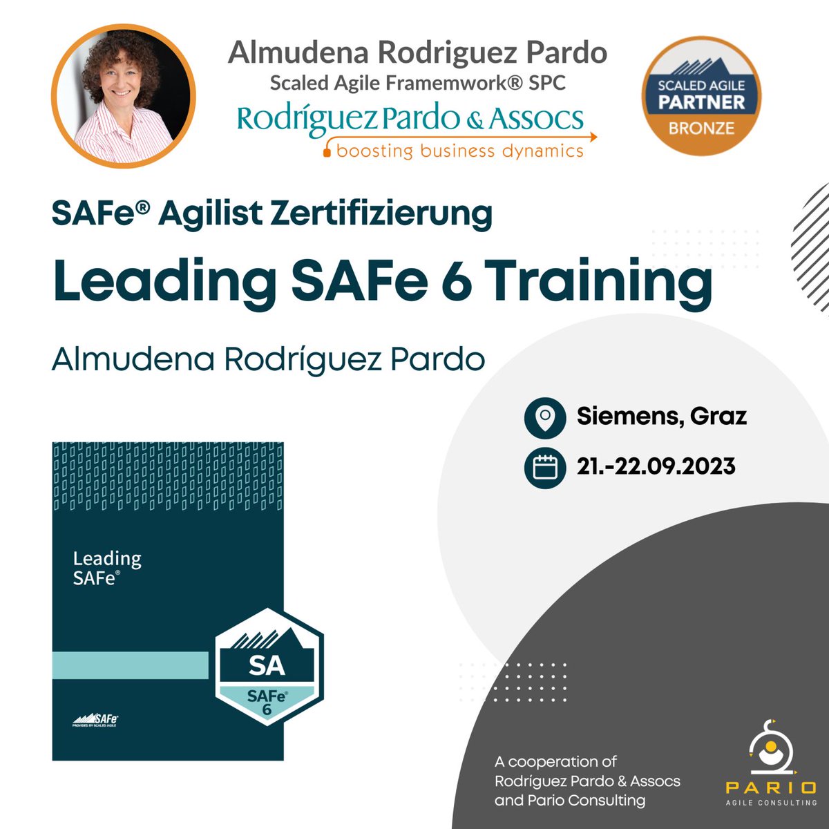RodriguezpardoA's tweet photo. Seien Sie dabei beim ersten Leading SAFe Kurs in Graz!
Datum: 21.-22. September 2023
Klicken Sie hier, um sich anzumelden: https://t.co/uEwovBGnPR
Bei Fragen stehen wir Ihnen gerne zur Verfügung. 
Kontaktieren Sie uns noch heute!
#LeadingSAFe #agiletransformation #SAFe #Graz https://t.co/7OPoYVKPN3