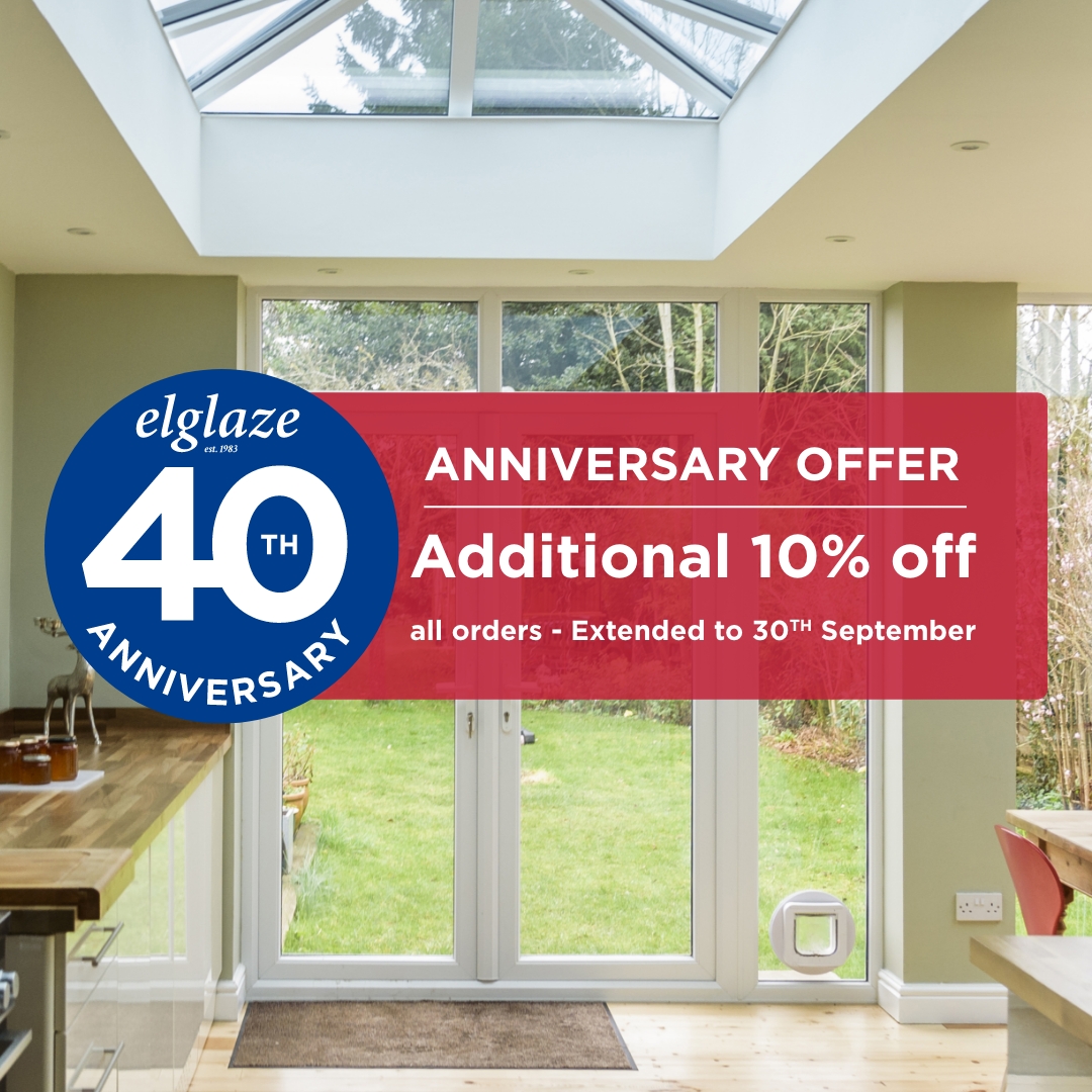 ElglazeUK's tweet photo. It's the perfect time to consider your next #homeimprovements as we continue our 40th anniversary offer through September. Get an additional 10% off any order for #windows, #doors or #conservatories placed before the end of the month. See the website for inspiration! Link in bio. https://t.co/1ZhYIIZPnf