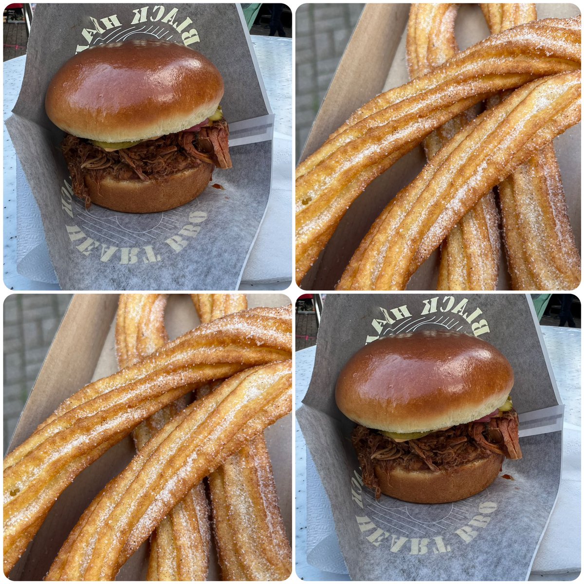KRDigital's tweet image. Da ich gerade unterwegs war, gleich noch schnell das Street Food und Musik Festival auf dem Dionysiusplatz gestreift. #PulledPorkBurger #Churros
