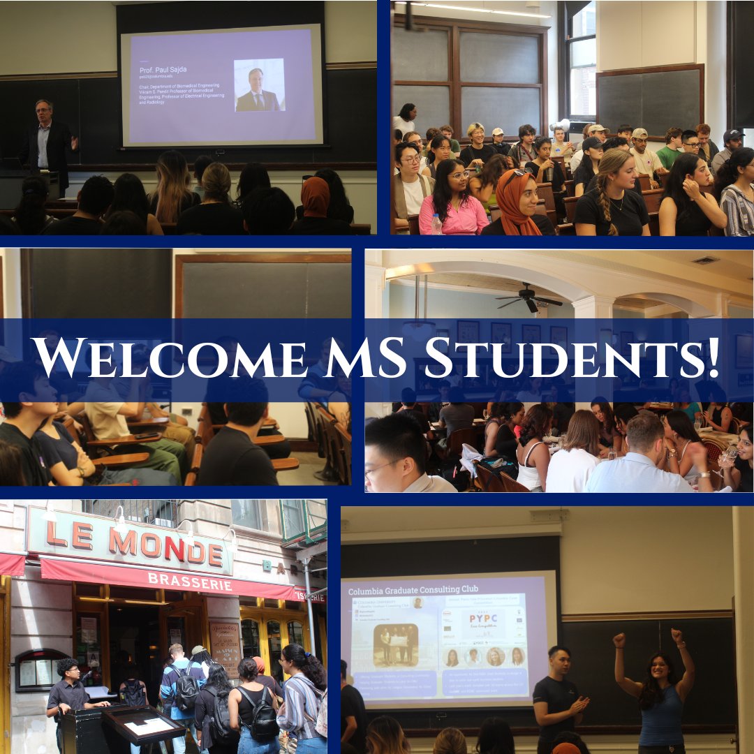 Department chair Dr. Paul Sajda kicked off the new semester for our incoming class of Master's students @columbia_bme. Gearing up for the upcoming year, students had the opportunity to network with fellow classmates and faculty at lunch at Le Monde near Columbia’s main campus!