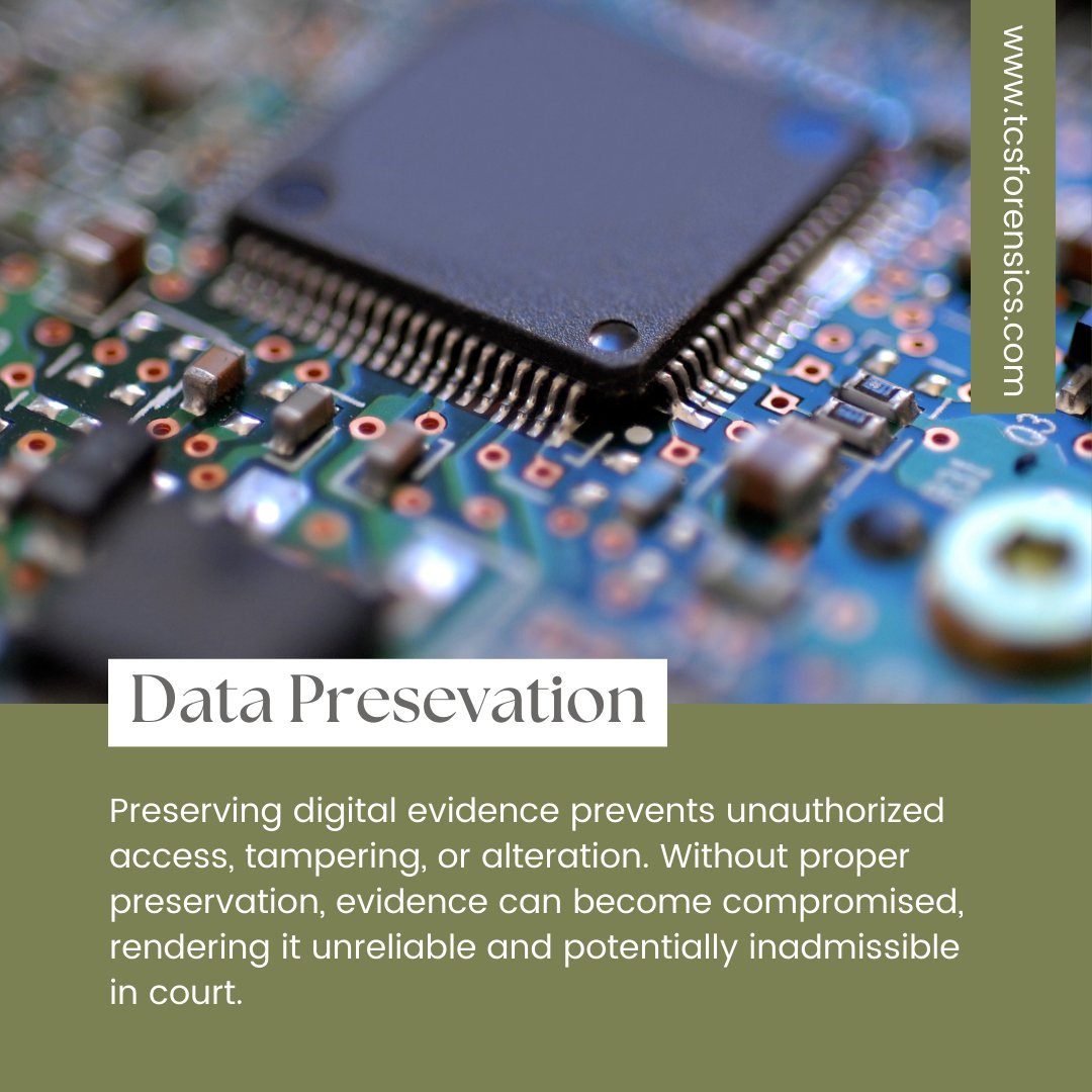 Preserving data is key in #DigitalForensics. With strict preservation practices, experts and legal pros ensure accurate, reliable investigations.

#DataPreservation #DataRecovery #DigitalEvidence #LegalInvestigation #Lawyers  #MobileForensics #ComputerForensics #LegalTech
