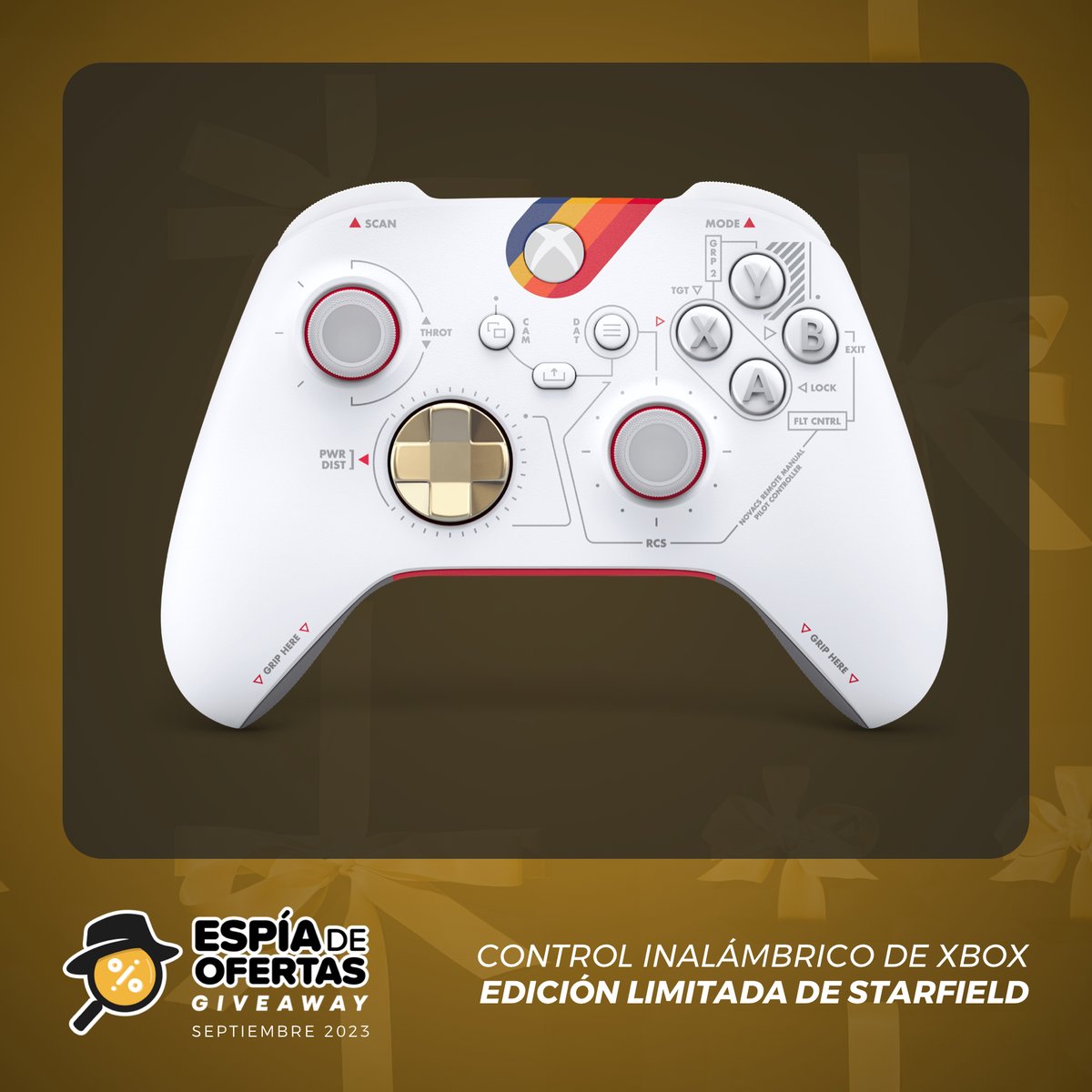 EspiaDeOfertas's tweet image. 🚨 🎁 ¡El #giveaway de Espía de Ofertas de septiembre es el Control inalámbrico de Xbox Edición Limitada de Starfield! (Solo para México).

Para participar deben:

✅ Seguirme aquí en Twitter/X.
✅ Seguirme en Instagram (@espiadeofertas_).
✅ Darle RT y Like a este tweet.

❗️ El…