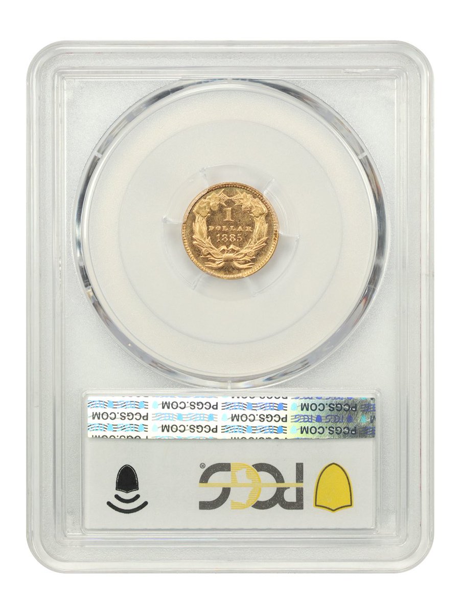deepc's tweet image. Gorgeous prooflike gem from a mintage of just 11,156 pieces yet PCGS has only certified 5 prooflike examples! Sharp, frosty central devices contrast wonderfully with mirrorlike field.
1885 G$1 PCGS 65 Prooflike.