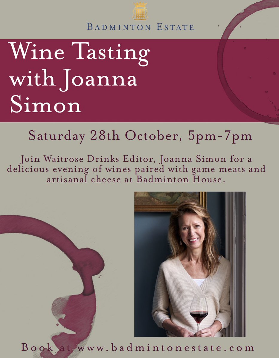 Thrilled to be giving a wine tasting <a href="/BadmintonEstate/">BadmintonEstate</a> on 28 October – wines paired with seasonal game and artisanal cheese in a wonderful setting badmintonestate.com/etn/wine-tasti… <a href="/Francine_Agent/">Francine Fletcher</a>