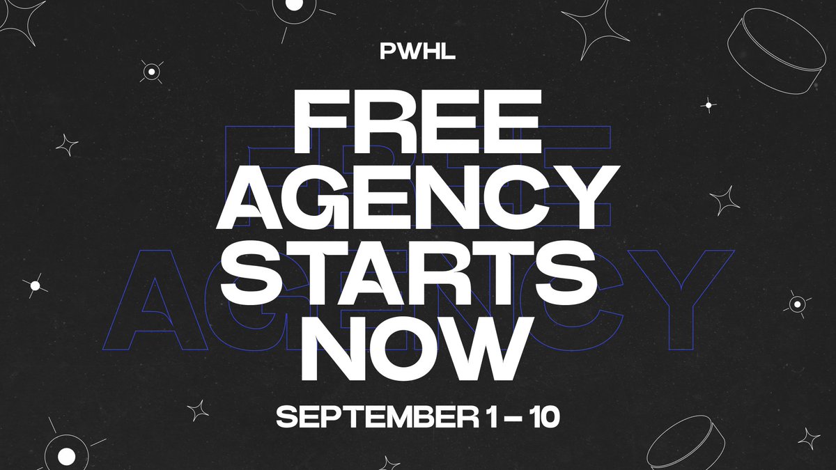 thepwhlofficial's tweet photo. The first-ever PWHL Free Agency opens now!

Teams have ten days to lock in up to three players. Stay tuned 👀 https://t.co/Q0axDLYUTP