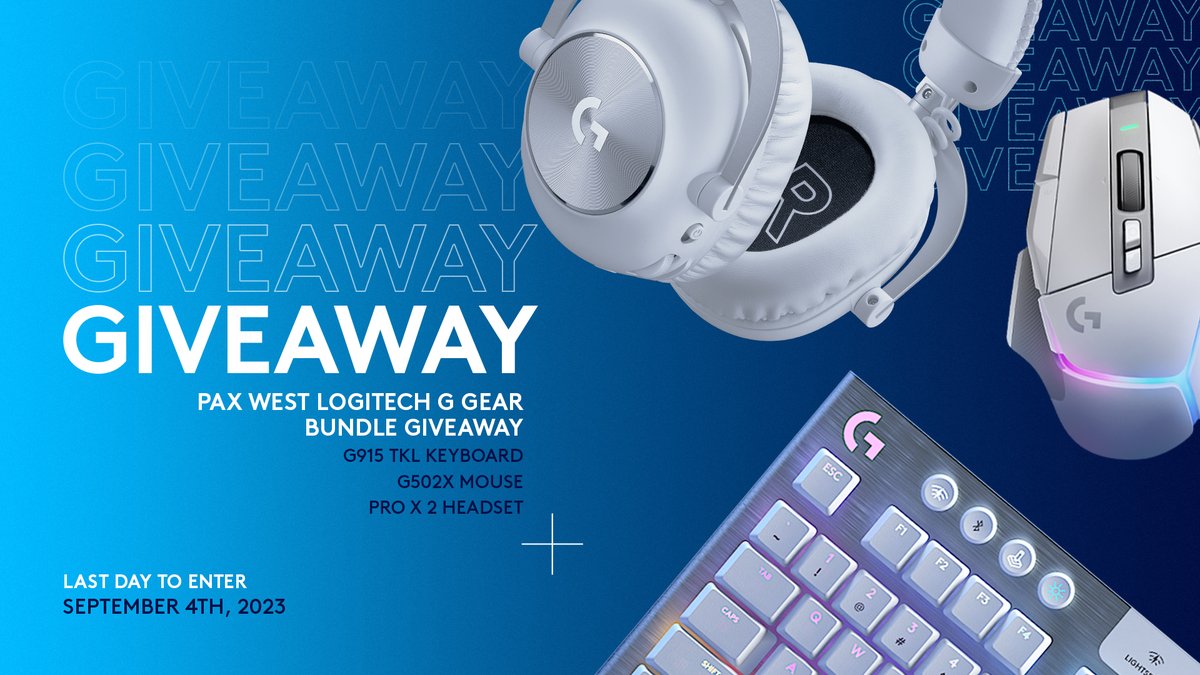 Here's a little treat for those at home while we spend a weekend at #PAXWest! 💙👋

➡ 𝙇𝙞𝙠𝙚, 𝙍𝙚𝙩𝙬𝙚𝙚𝙩 &amp; 𝙁𝙤𝙡𝙡𝙤𝙬 <a href="/LogitechG/">Logitech G</a>

Join this giveaway @ gleam.io/d1j47/pax-west…