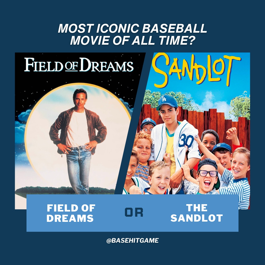 Swinging for the Fences: A Grand Slam Debate on Baseball's Greatest Movies: Hit LIKE 💙 for 'Field of Dreams' Hit RT 🔁 for 'The Sandlot' Which Baseball Classic Hits a Home Run in Your Heart?