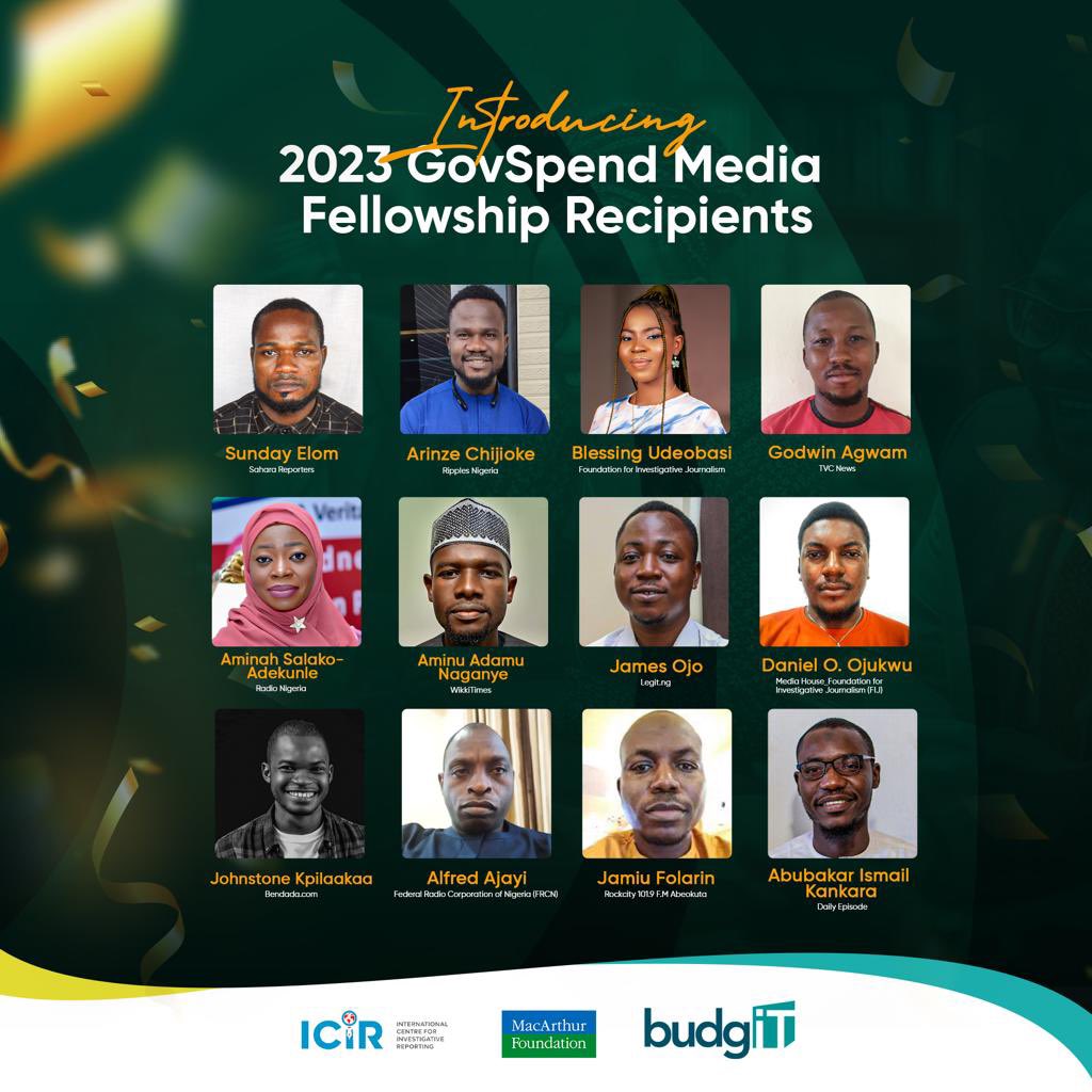 BudgITng's tweet photo. 🔊 INTRODUCING!
The exceptional recipients of the 2023 GovSpend Media Fellowship.
These talented individuals are ready to investigate issues & shed more light on efforts towards transparency and accountability in Nigeria.
We look forward to their valuable contributions 👏 https://t.co/XqwqqH6EGu
