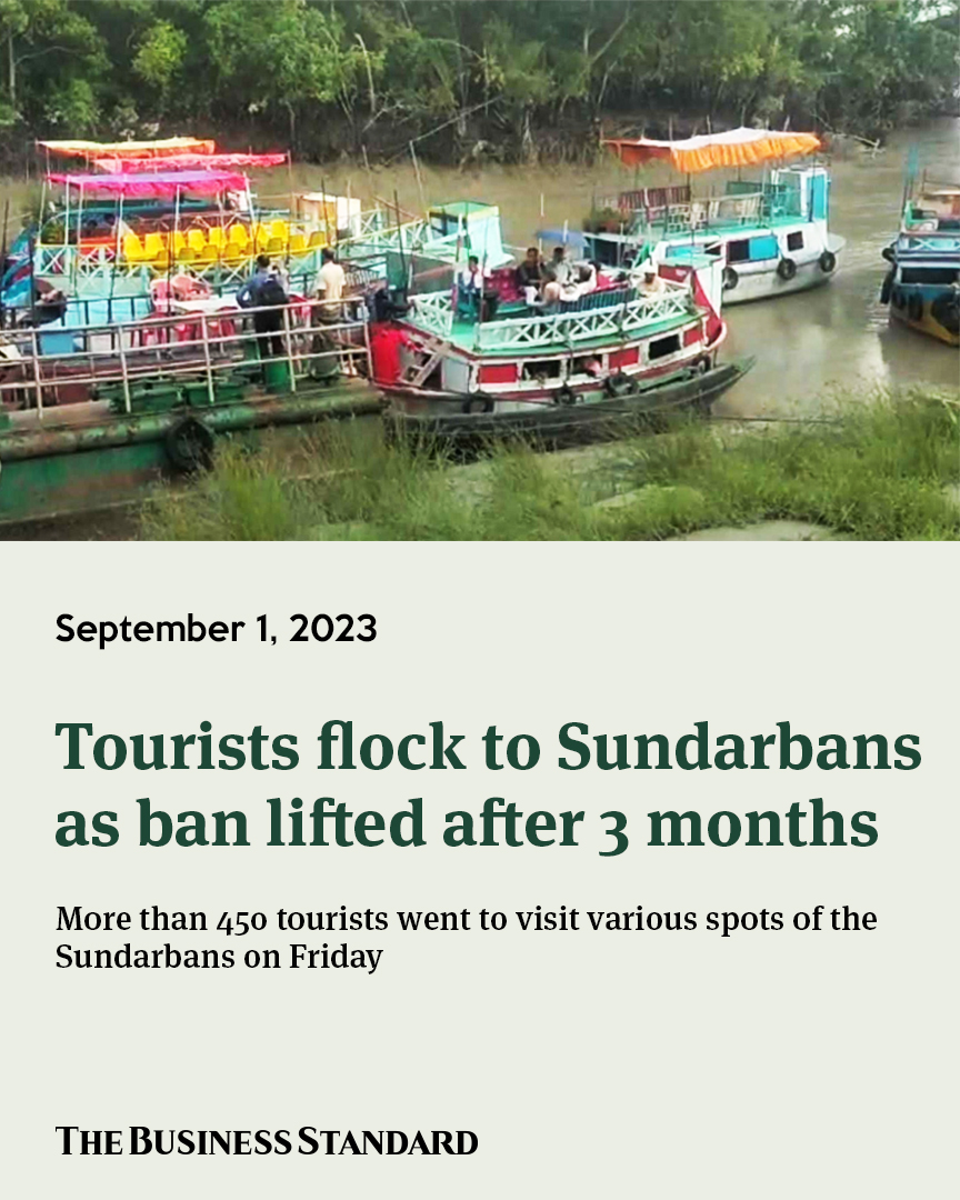 tbsnewsbd's tweet photo. Tourists flock to Sundarbans as ban lifted after 3 months
Read more - https://t.co/fBx5loYeGw
#Sundarbans #Tourism #worldslargestmangroveforest #tourban #worldheritagesite #forest #Bangladesh #TBSNews https://t.co/MourjhqZwv