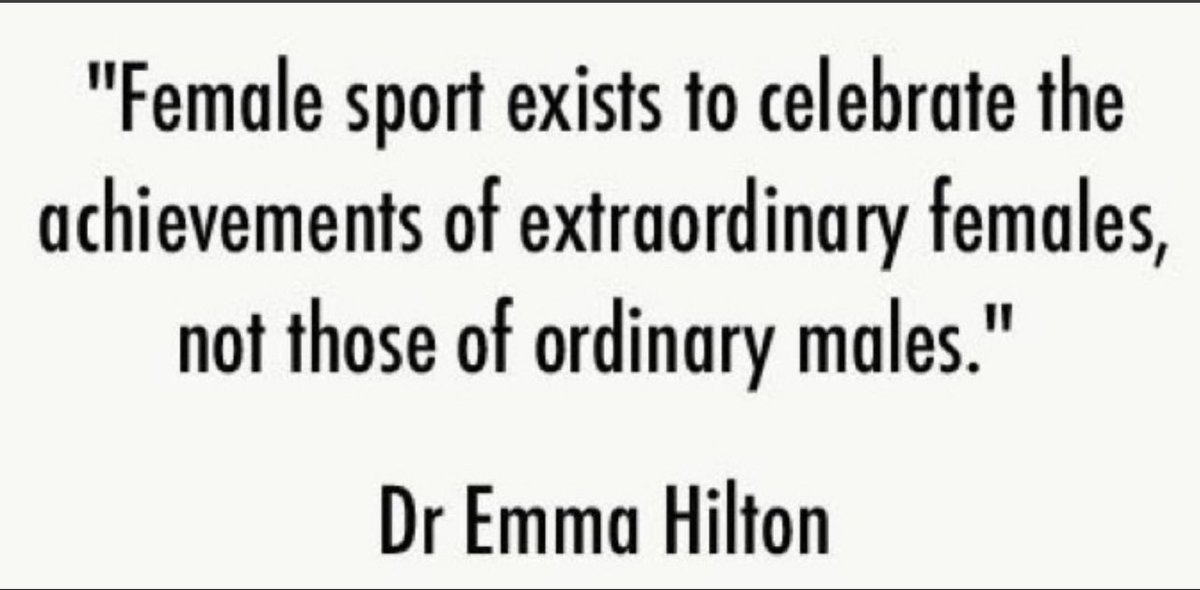 Simply this 👇🏼 &amp; those running sport not treating their female athletes with equality, and enabling fair competition with people of the same sex, are letting them down very very badly