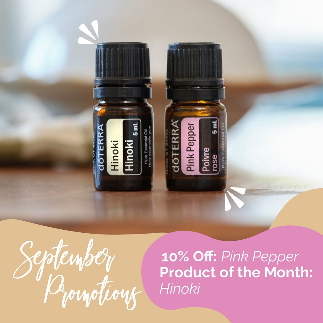 Happy September!  Promos are here &amp; they happen every month.  10% off Pink Pepper if you place a Loyalty Order of 125 PV or more before the 15th, you get Hinoki FREE!  rpb.li/mGHpQ4

#doterra
#essentialoils
#qualitydoesmatter
#freemembership