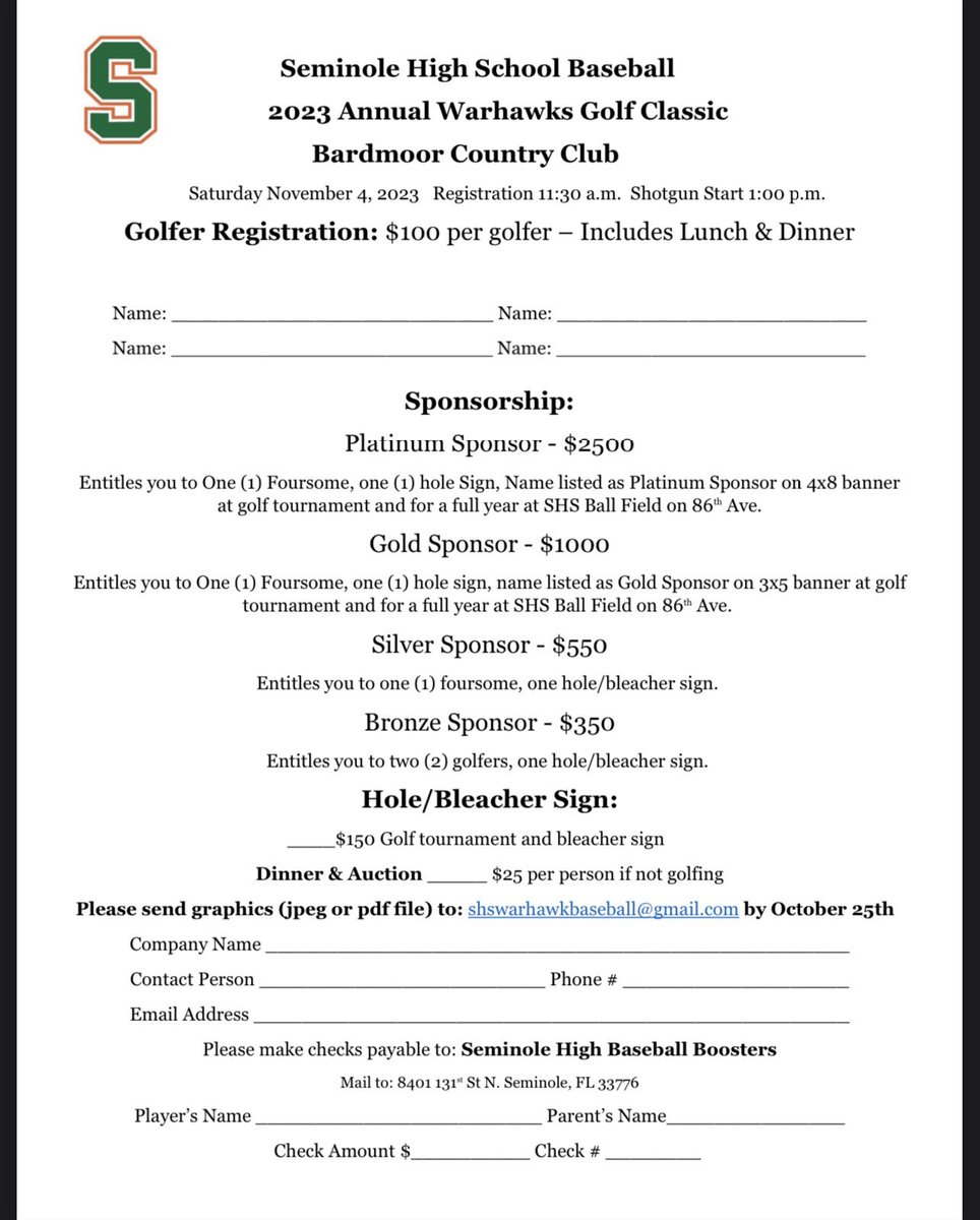 WarhawksBB's tweet photo. Please support Warhawks Baseball by sponsoring a hole sign or playing in the Golf Tournament on Saturday, November 4th.  More details and contact information on the flyer.  
#Warhawks https://t.co/v0knbGHvbl