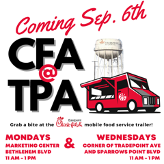 Starting Wednesday, September 6, pop down to the Point on Mondays & Wednesdays for lunch from Chick-fil-A Eastpoint. #lunchtime #weekdaylunch #chickfilaeastpoint #industryinmotion