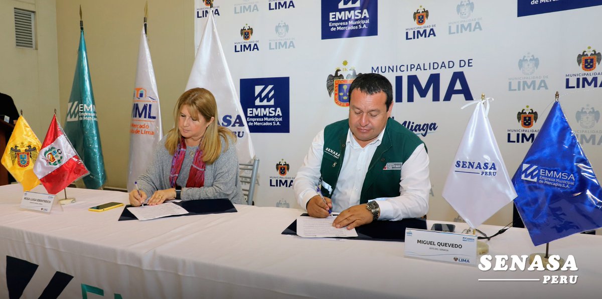 💪🏽🇵🇪El jefe del <a href="/Senasa_Peru/">Senasa Perú</a> , <a href="/Miguel_Quevedo_/">Miguel Quevedo</a>  Quevedo y la gerente general de <a href="/emmsalima/">EMMSA</a> , Rosa Ebentreich, suscribieron la adenda de un convenio de cooperación interinstitucional, que reafirma el compromiso con la producción y comercialización de alimentos sanos e inocuos.🥬