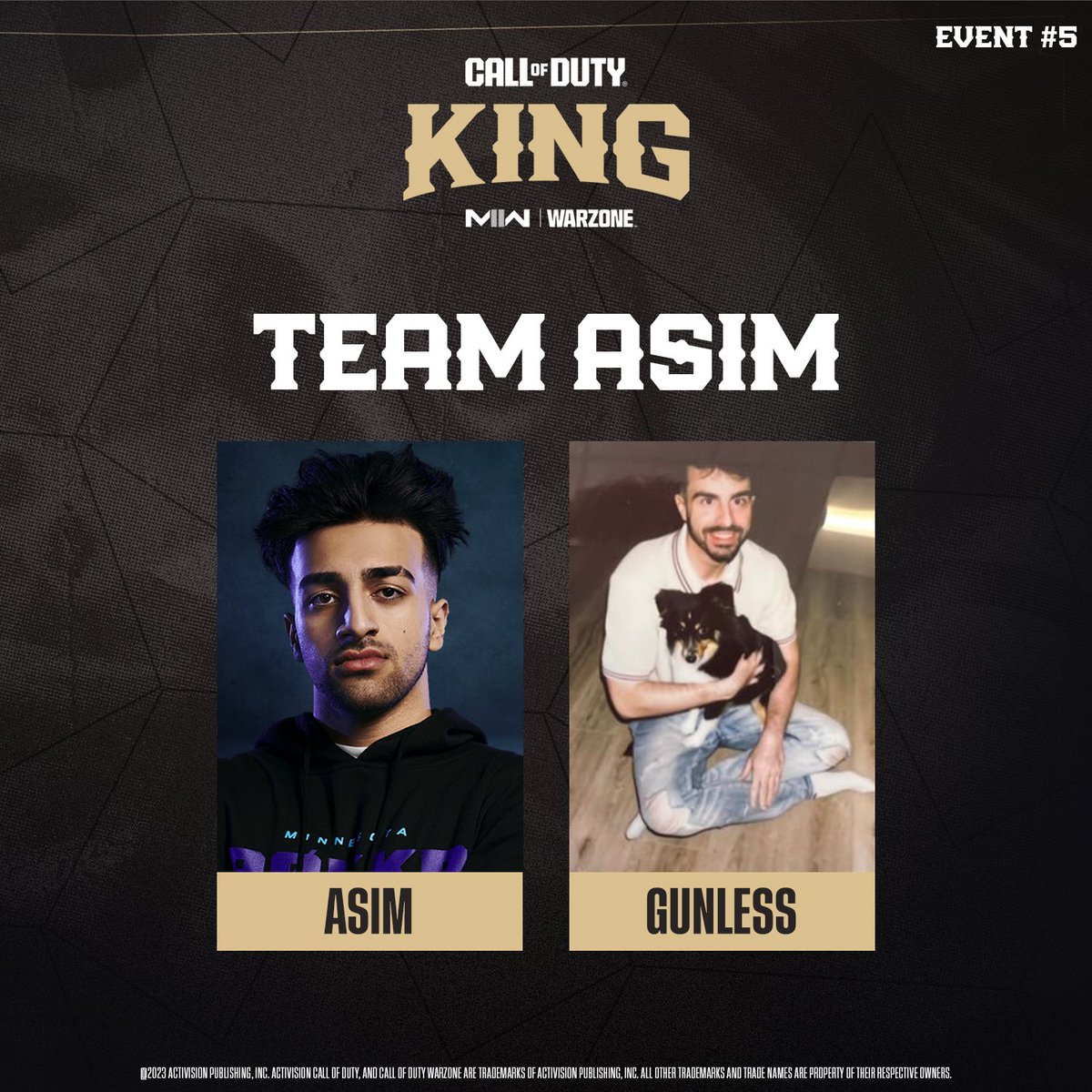 PullzeCheck's tweet image. LETS GOOOOO 🥶

Another cute doggo in a picture 🥰

Introducing Team Asim 👑

@GstaAsim | @Gunless 

#CODKING