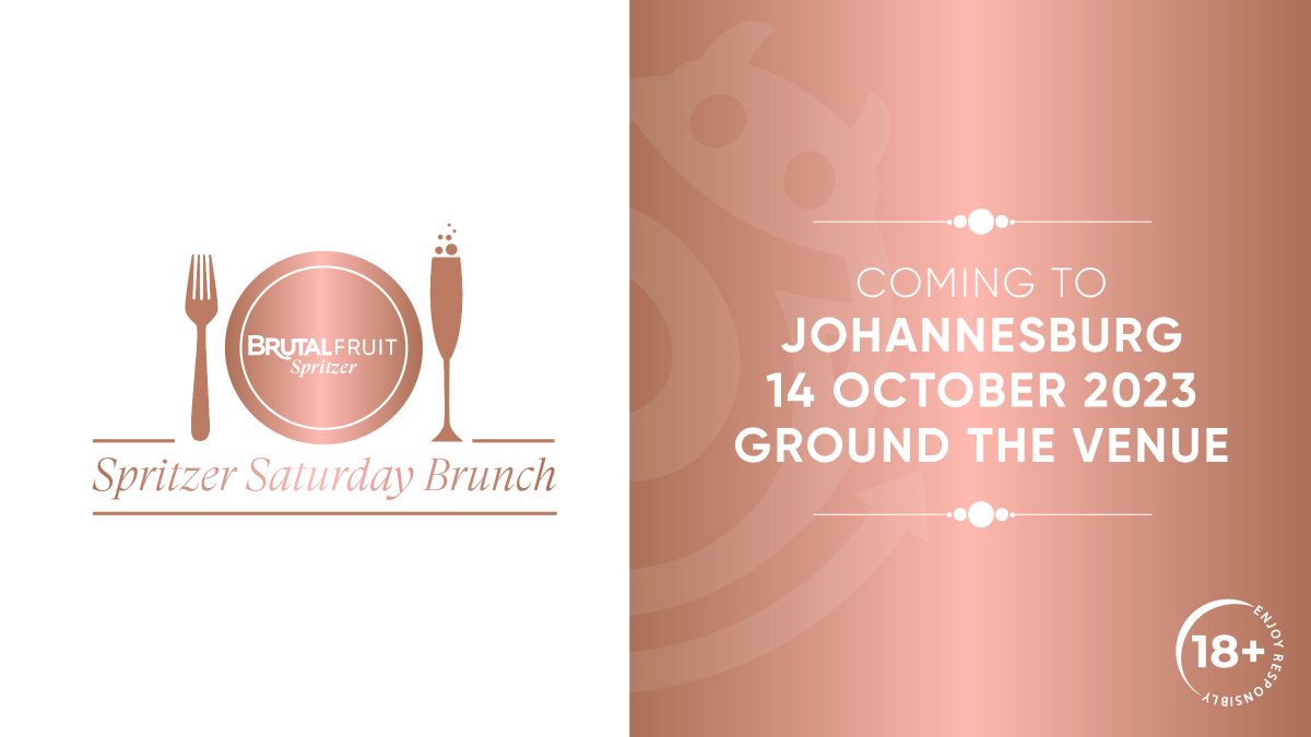 It’s official! The Brutal Fruit #SpritzerSaturdayBrunch is going on tour! We can hardly contain our excitement! 🥳 ​Joburg you’re up first! Head over to: howler.co.za/BFSpritzerBrun… to secure your tickets. 🥂 ​
​
Durban + Cape Town details will be revealed soon!​  #YouBelong