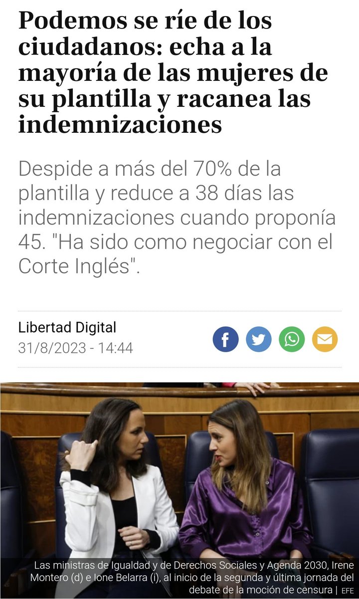 El partido más machista de España, donde su líder tenía ensoñaciones con azotar a una periodista hasta hacerla sangrar, o era acusado de quererse refrescar en los baños😏, ahora se lleva por delante a todas las mujeres q puede en un ERE.
Mmeo 😂😂

#ConVoxOConNadie
#TeamVox