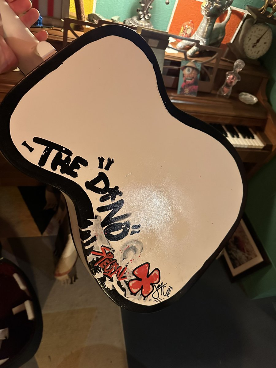 <a href="/JoeyCapitano/">Joey Capitano</a> made me the coolest gift I’ve ever been given. Custom acoustic guitar by JC himself. He even included a perfect copy of my own signature on the headstock. This will be on display for the rest of my life, brother. Thank you❤️