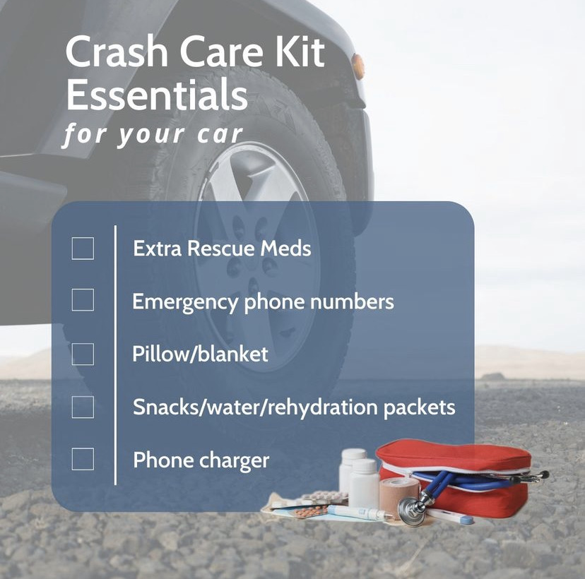 Thinking of our community through this long weekend.  If you are among those able to be traveling by vehicle, please prepare in advance.  Take care. 🫶

#crashcarekit #saferoads #longcovid #fibromyalgia #MECFS #planahead #labordayweekend #laborday #staysafe