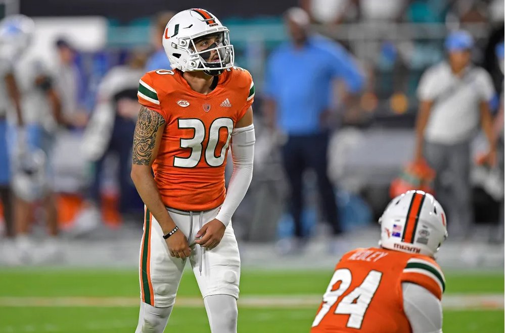 Miami vs. Miami might be the Confusion Bowl but one thing is clear... @CanesFootball's @Borregales_andy can kick it with the best 🦵 With 17 field goals in each of his first two seasons and a 2022 Groza Award semifinalist nod, he's primed for another big year.