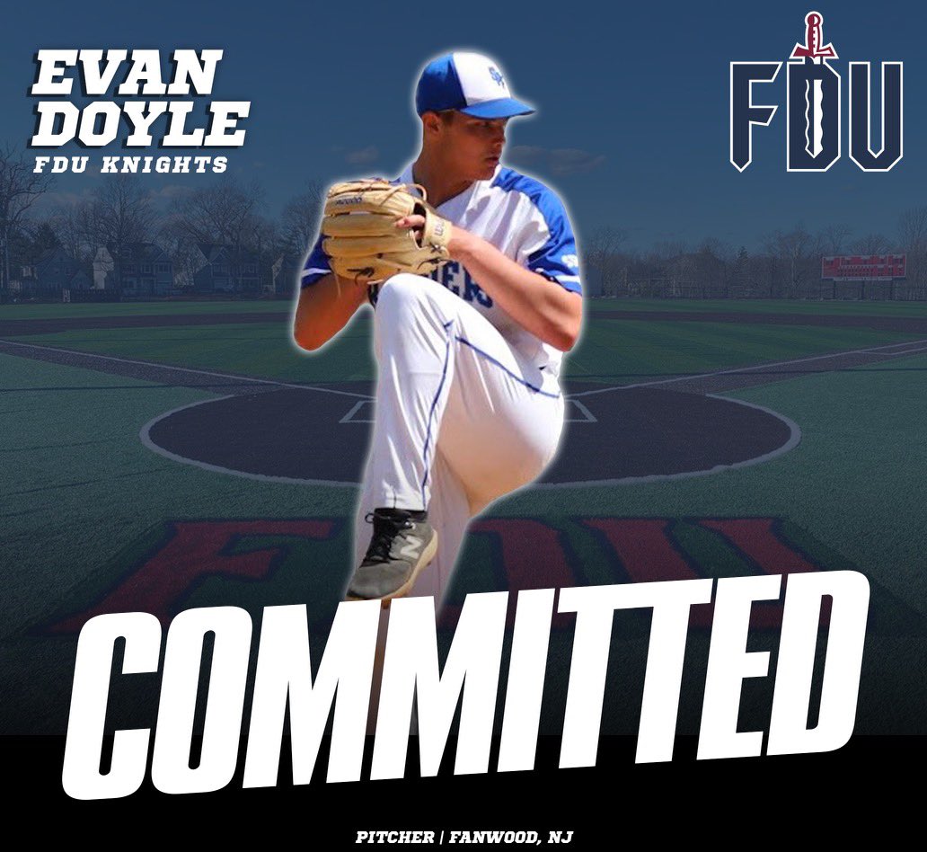 EvanDoyle2024's tweet photo. I am grateful to announce that I will continuing my academic and athletic career at FDU. I want to thank my family, coaches, and teammates for their support. As well as the coaching staff at FDU for giving me the opportunity to play D1 Baseball. https://t.co/2mCKSHlyIi