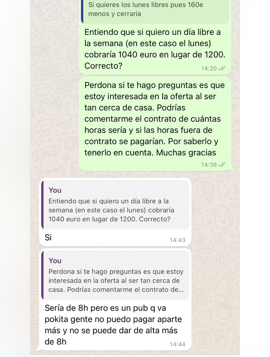 soycamarero's tweet photo. Si quieres librar el lunes, te lo descontamos de la nómina. https://t.co/HsV4oi9aR3