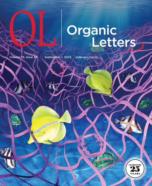 JOC_OL's tweet photo. Going fishing for arenes. The cover for this week's issue depicts how a giant cavity naphthalene diimide-extended pillar[6]arene exhibits very selective binding of pagoda[5]arene over pillar[5]arene and prism[5]arene. Check out all the new Letters https://t.co/qEn8EOW2Np https://t.co/7cLrp3evOQ