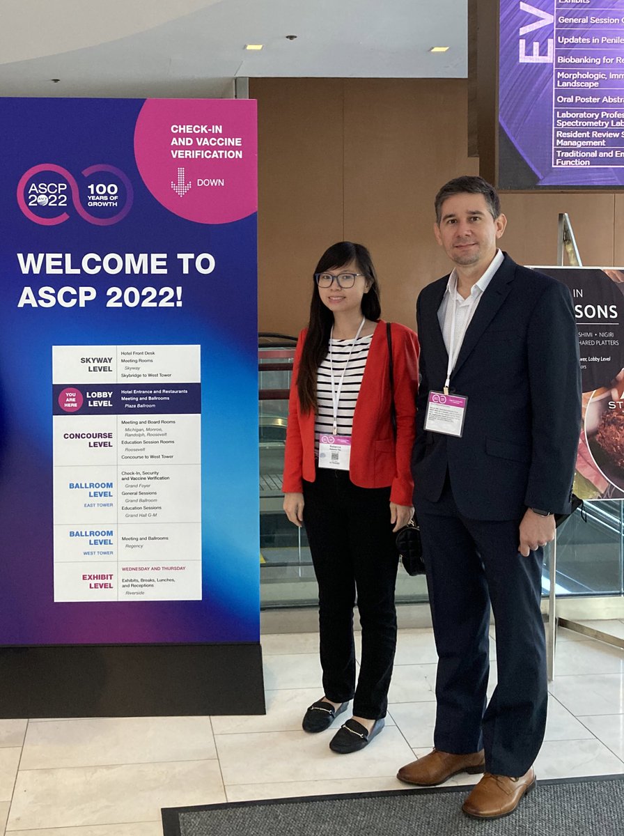 itsrebeccayee's tweet photo. @ASCP_Chicago My first was last year. Impressed by the programming for all career stages esp trainees. Went w/ my PGY2 @MDBenitez1, a blue ribbon finalist. Bringing Drs. @haikSim @MaryamMpd to #ASCP2023. Can’t wait to meet my #40underForty cohort! #showusyourbestfriend https://t.co/nPD6kT12l9