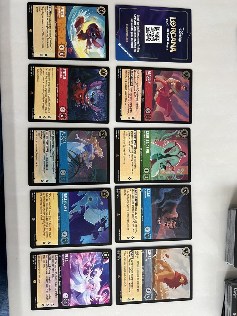 NFTchrisdpher's tweet photo. Two Lorcana starter packs top cards 🔥 😮‍💨 @DisneyLorcana #lorcana #elsa https://t.co/gFlxuPpUIs