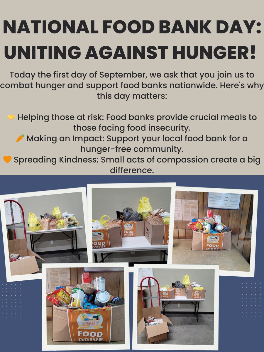 🌟 Join us in observing National Food Bank Day! Together, we can make a difference by extending kindness and nourishment to those in need. Let's stand united against food insecurity! 🤝🥕🧡 #NationalFoodBankDay #FightAgainstHunger