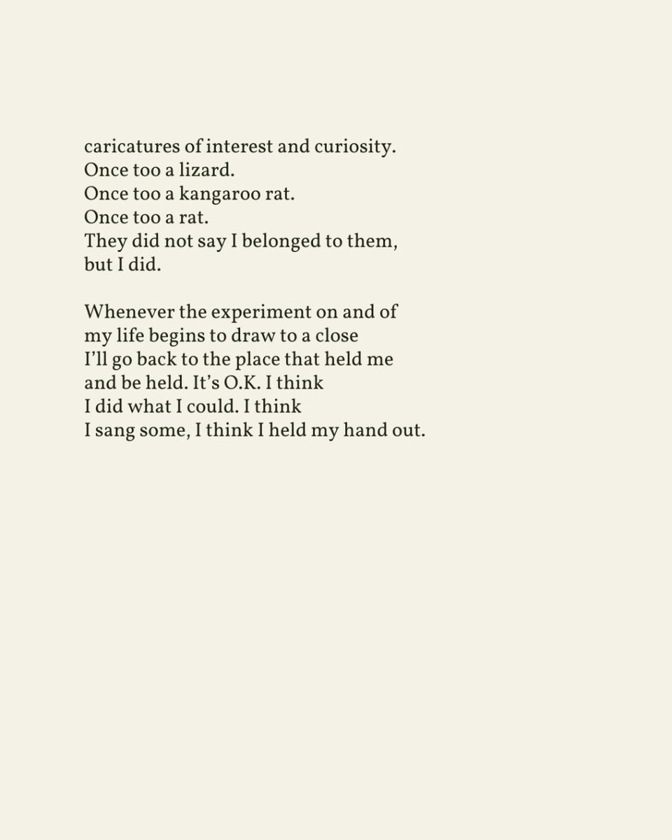 “It’s O.K. I think / I did what I could. ”

— Jane Mead, from I Wonder If I Will Miss the Moss