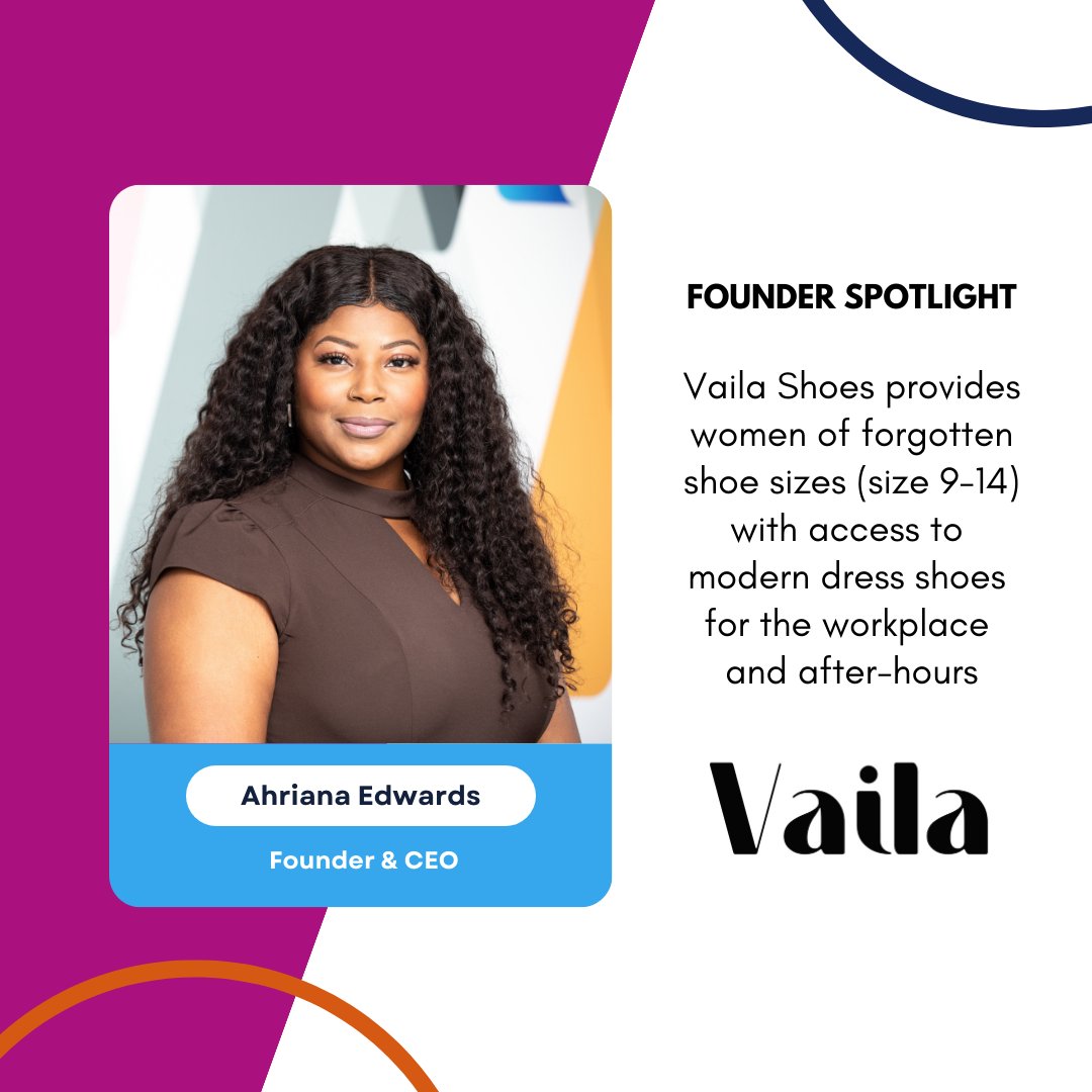 Meet WFN Fast Pitch finalist Ahriana Edwards, Founder &amp; CEO of <a href="/VailaShoes/">Vaila Shoes</a> , where she provides women of forgotten shoe sizes (size 9-14) with access to modern dress shoes for the workplace and after-hours. #extendedfootwear #WFNfastpitch #femalefounder