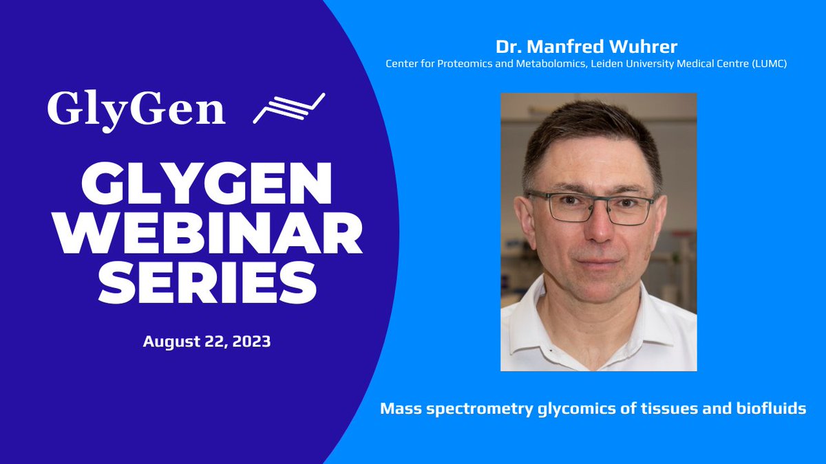 Dr Manfred Wuhrers talk from Tuesday August 22 in the #GlyGenWebinarSeries on “Mass spectrometry glycomics of tissues and biofluids” is live on the GlyGen YouTube channel now: youtube.com/watch?v=F-B6kl…