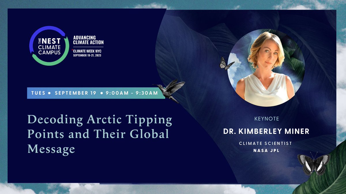 We can think of no better way to kick off our Main Stage program than with the powerful Dr. Kimberley R. Miner, Climate Scientist at NASA Jet Propulsion Laboratory. Register now to #MeetUsOnTheGreenRoof: eventbrite.com/e/the-nest-cli…