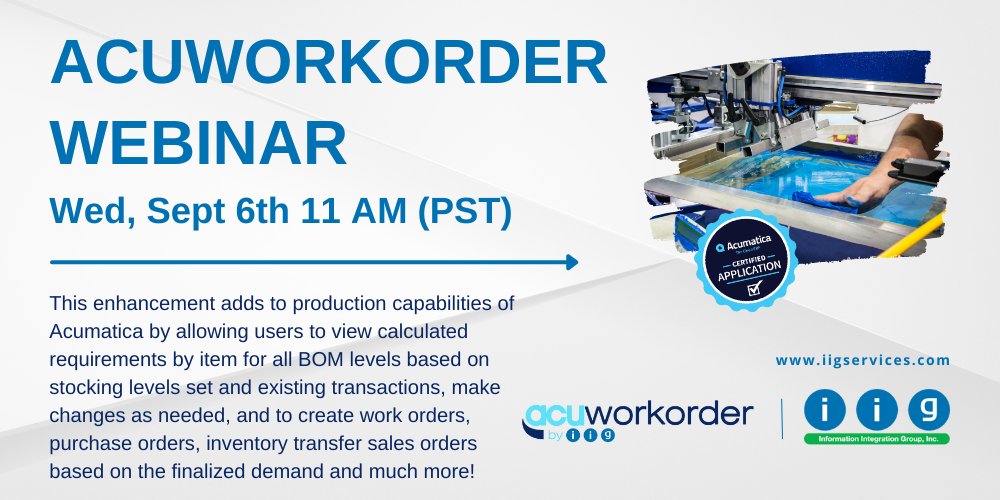 Before you leave for the long weekend, make sure you're signed up for our next webinar: AcuWorkOrder! 😁

attendee.gotowebinar.com/register/35406…