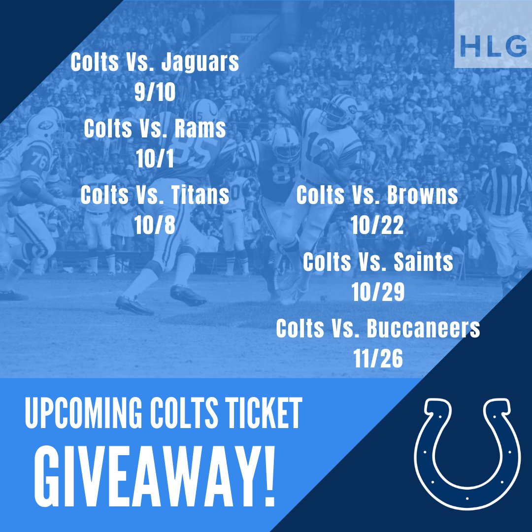 HensleyLegal's tweet photo. The time of year has rolled around once more, when the air is charged with excitement. Keep your eyes peeled, because for every home game of the Indianapolis Colts, Hensley Legal Group will
be giving away a pair of tickets!
#Hensley #HLG #SundayFootball #Colts #indianapolis https://t.co/FiJQ5frPZg